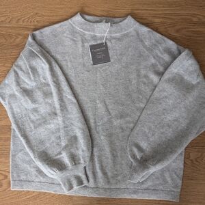 Garnet Hill Women's Pleated Sleeve Cashmere Sweater Size M NWT